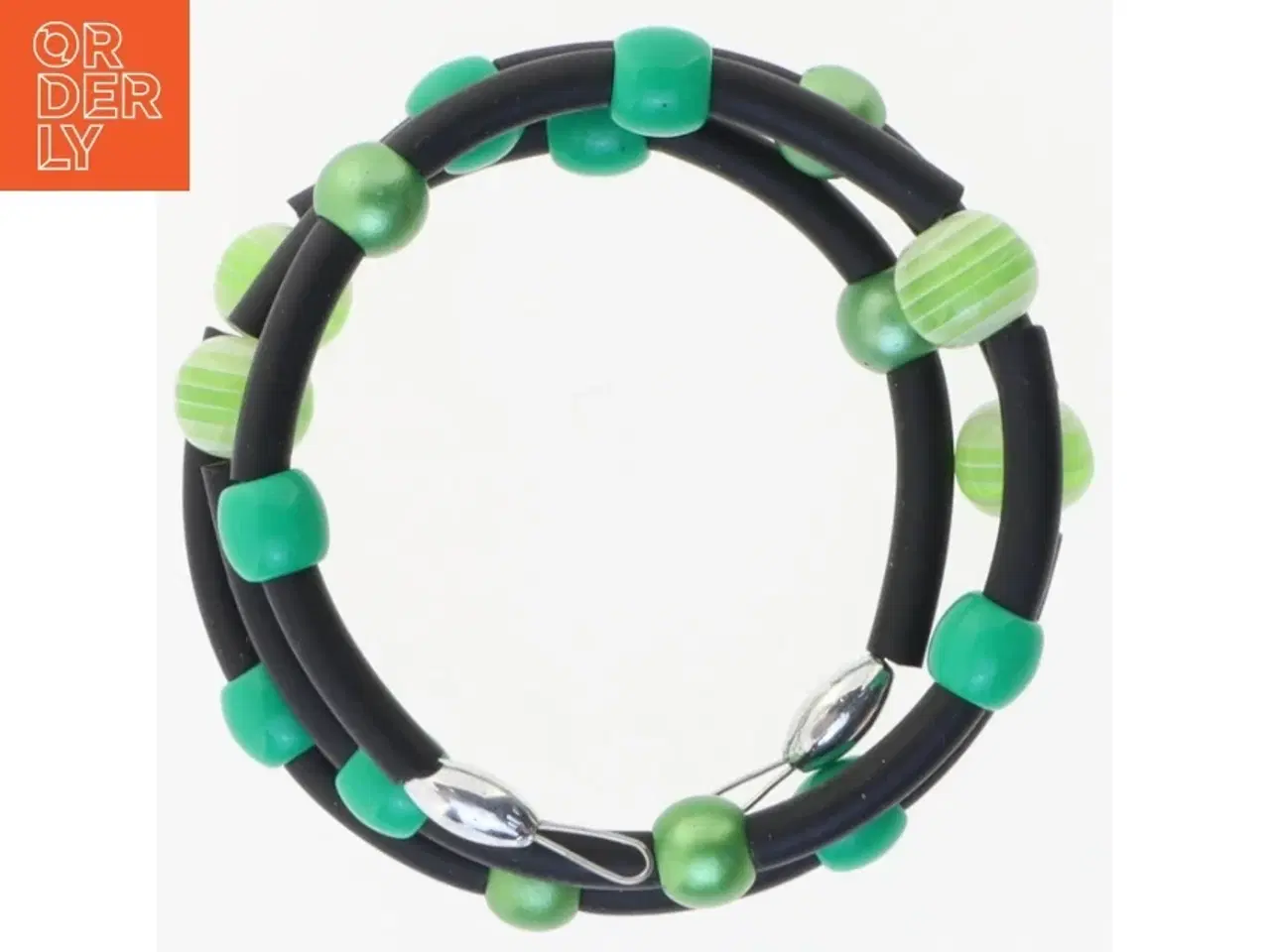 Billede 2 - Elastisk armbånd med grønne perler