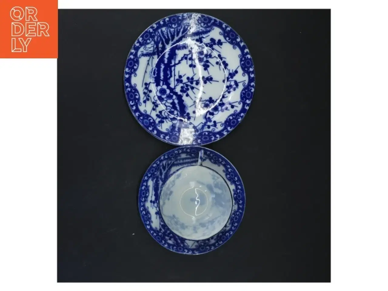 Billede 3 - Tekop med underkop og tallerken (str. Ø 16 cm og ø 13 cm og ø 8 cm x 4 cm)