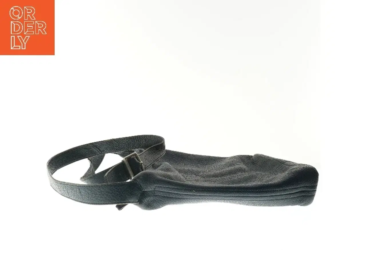 Billede 5 - Mørkeblå læder skuldertaske (str. 30x34 cm)