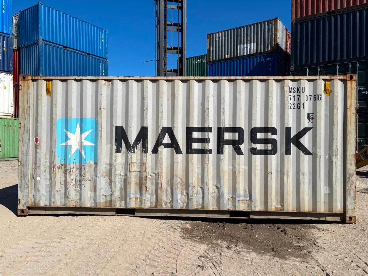 Billede 6 - 20 fods Container- ID: MSKU 717076-6 - Står i Hvid