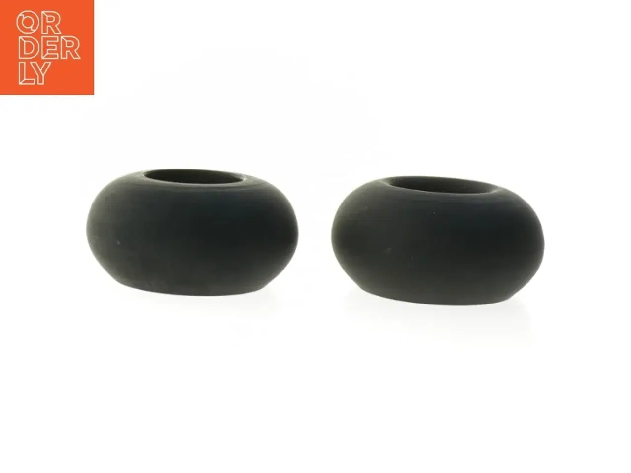 Billede 1 - Runde sort lysestager (str. 9,5 cm)