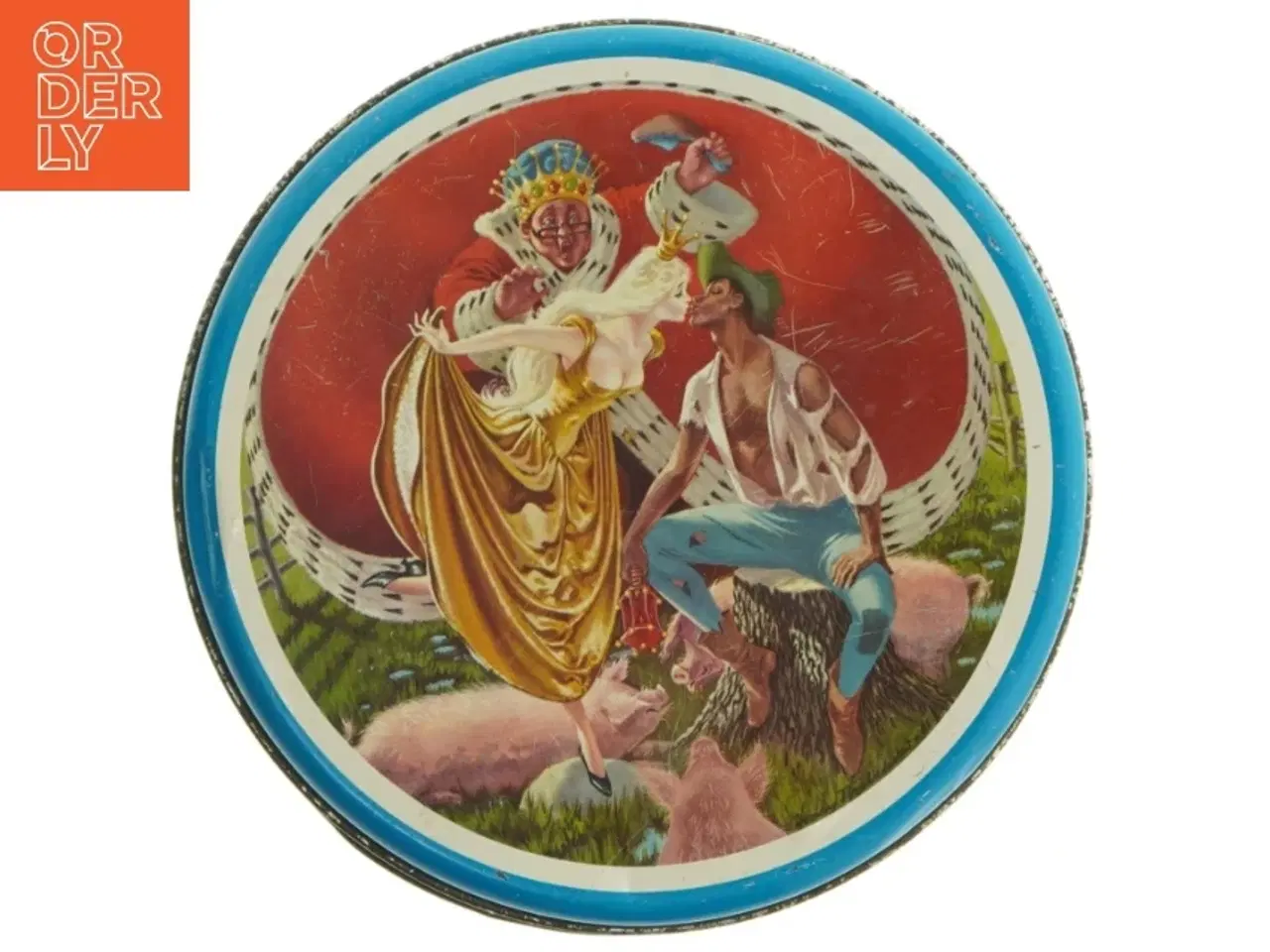 Billede 1 - Vintage H.C. Andersen Svinedrengen dåse fra Ira (str. Ø. 20 cm)