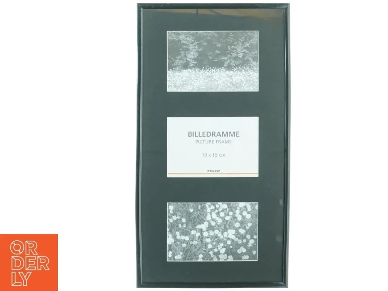 Billede 1 - Sort billedramme til tre billeder fra Tiger (str. 46 x 25 cm)