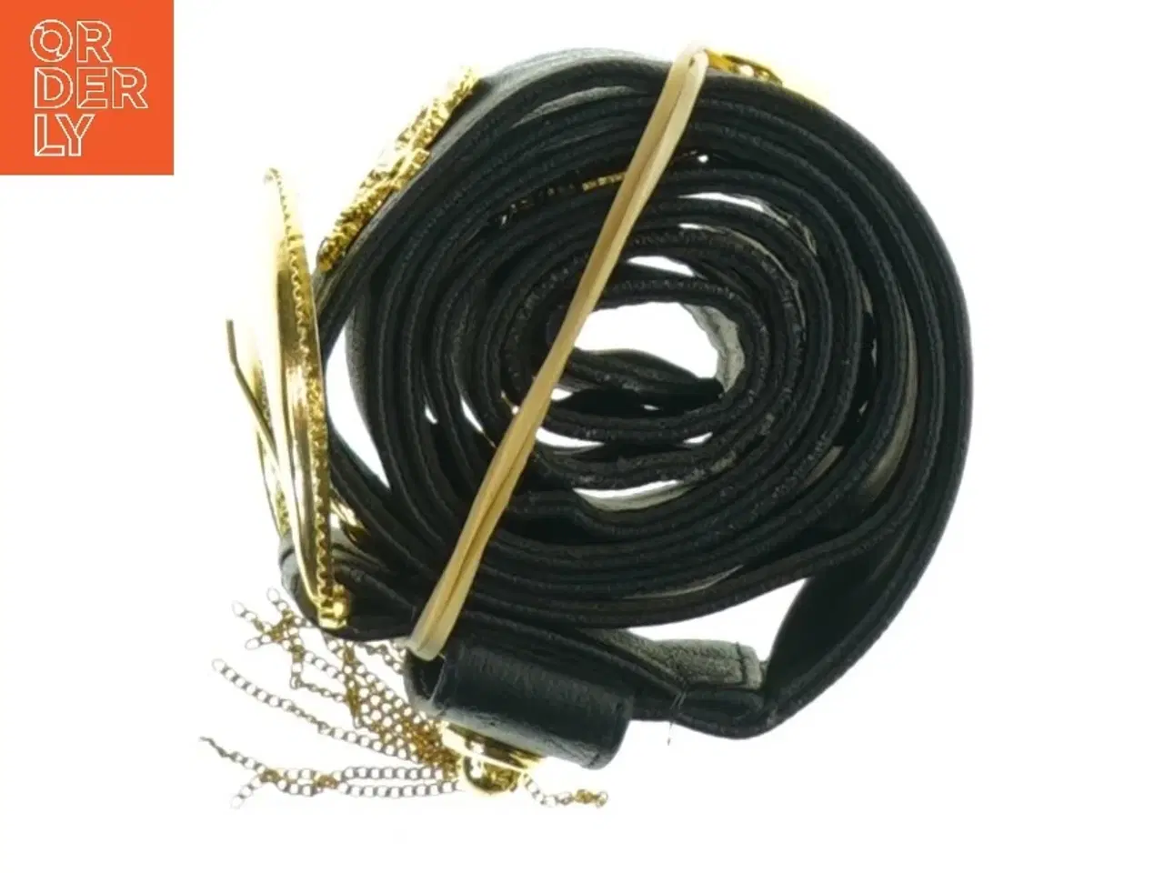 Billede 4 - Sort bælte med guldspænde (str. Længde. 89 cm b. 4 cm)