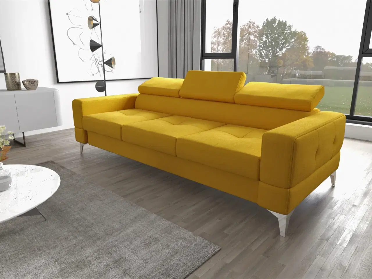 Billede 4 - TUTSEPI III TRE-PERS. SOFA  250 CM Rød Eko Lader K 55 BEN