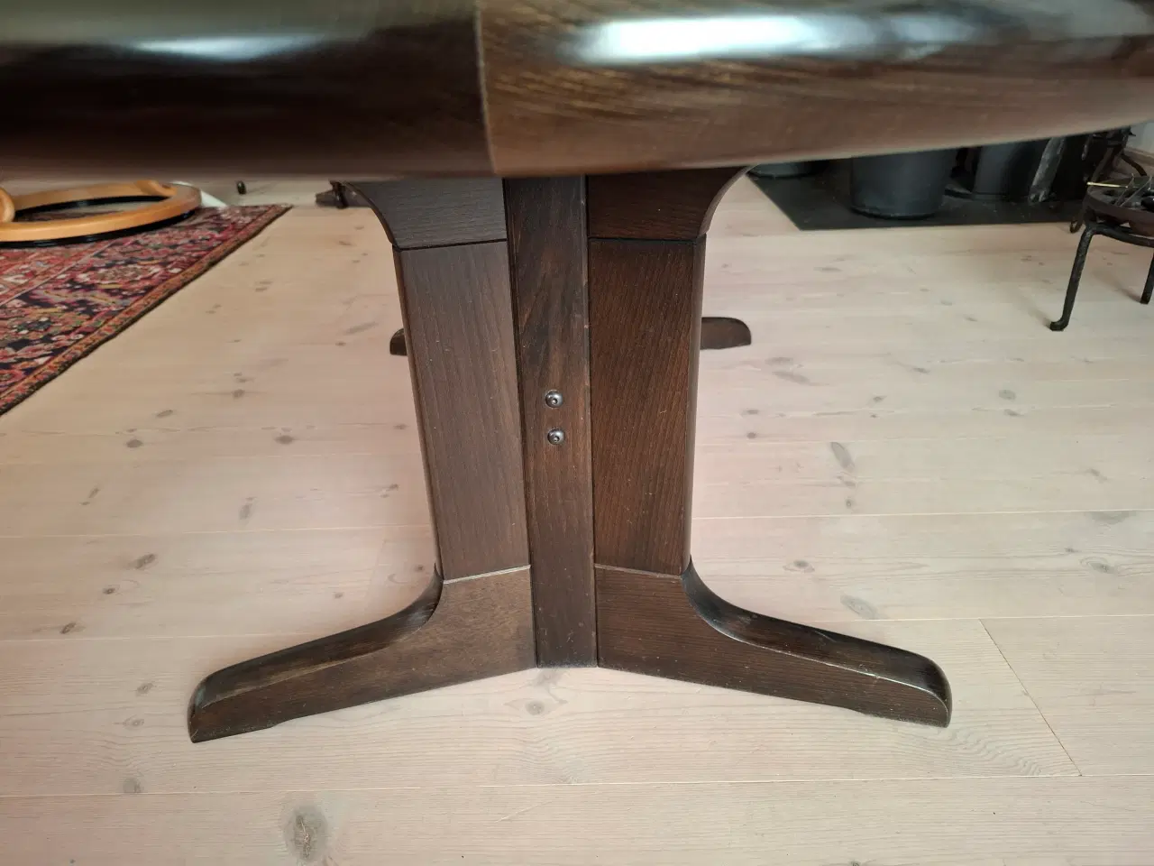 Billede 4 - Ovalt sofabord i mahogni med marmorplade