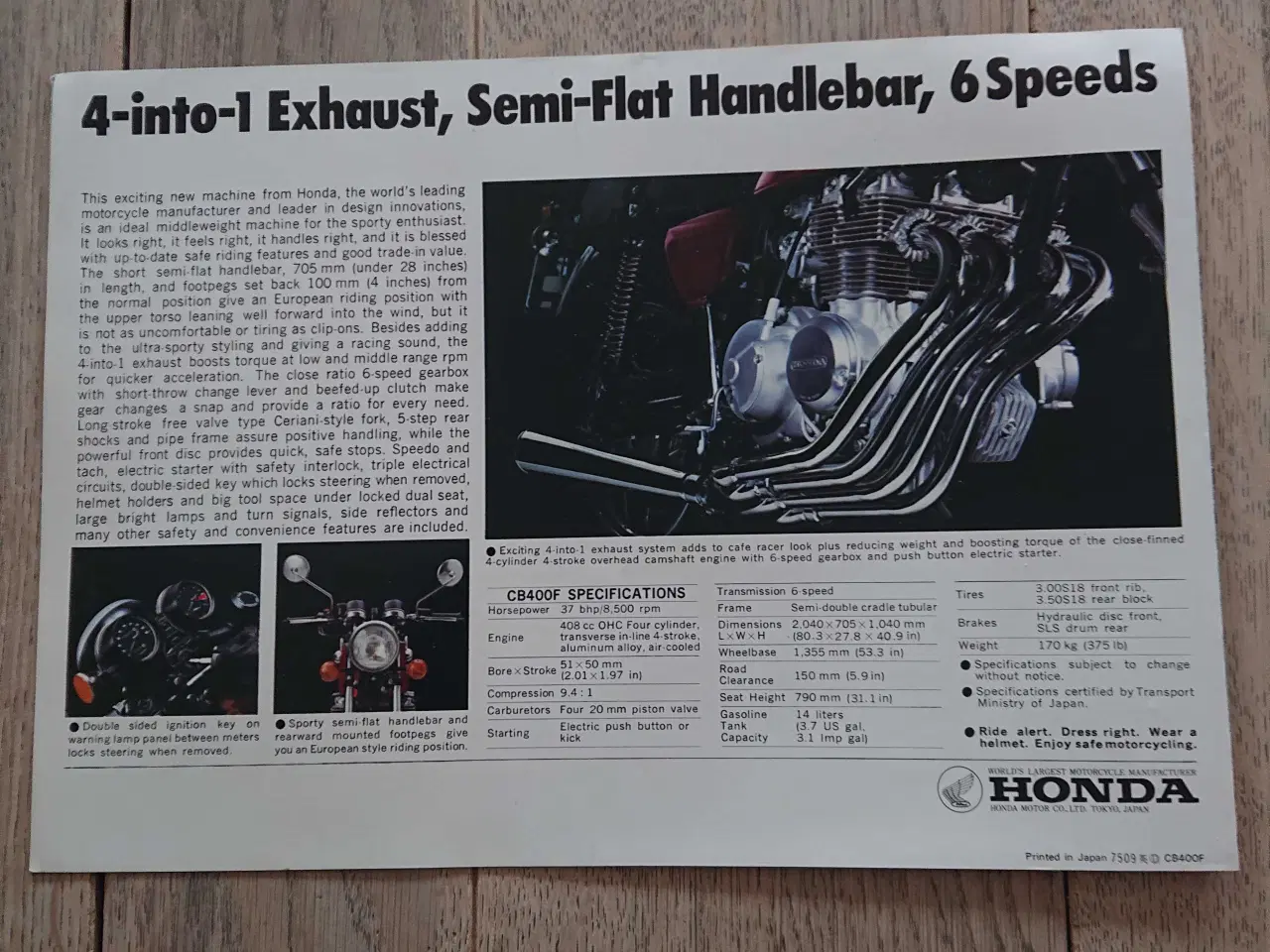 Billede 3 - org.Honda CB400Four brochure