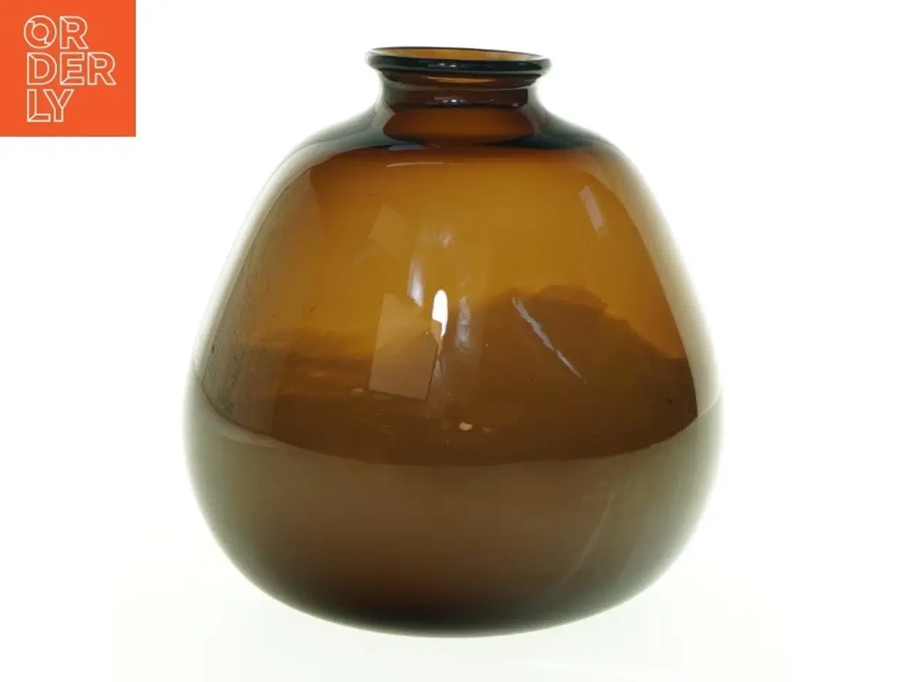 Billede 1 - Brun glasvase (str. 20 x 20 cm)