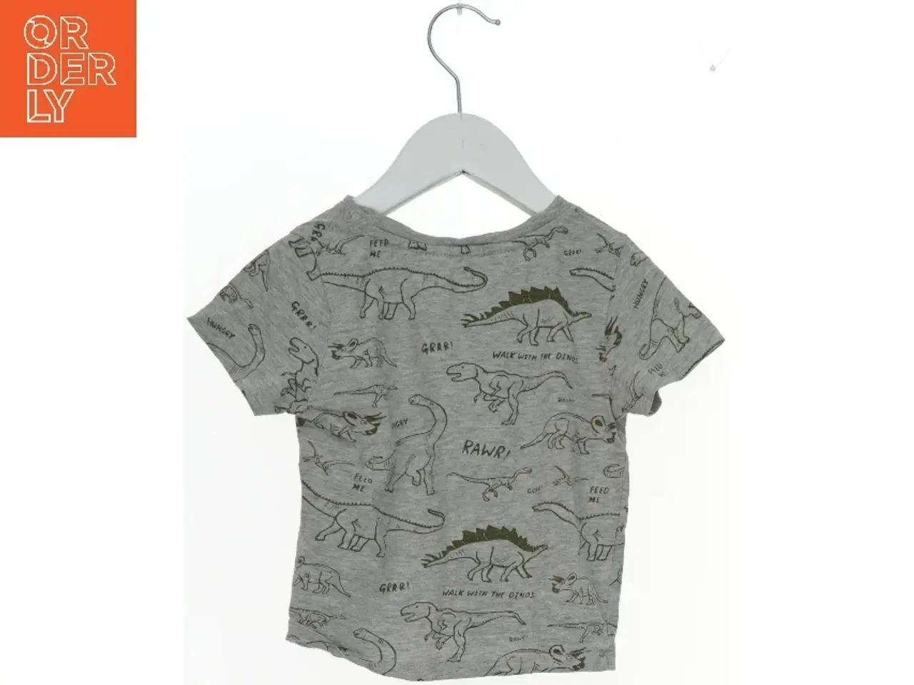 Billede 2 - Grå børne T-shirt med dinosaur print fra H&M (str. 92)
