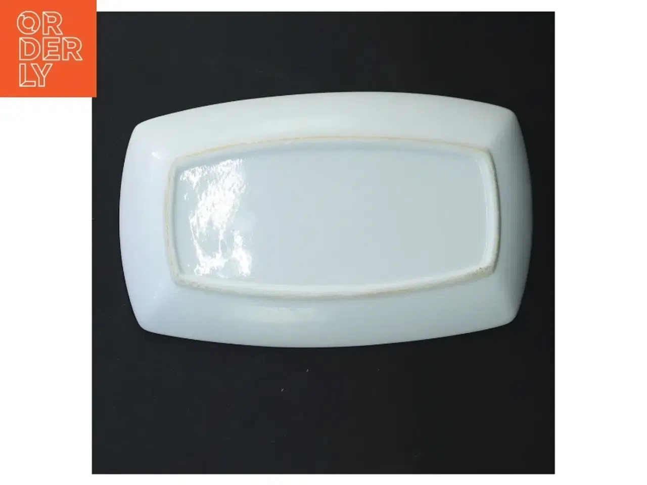 Billede 2 - Blåt rektangulært porcelænsfad (str. 22,5x11 cm)