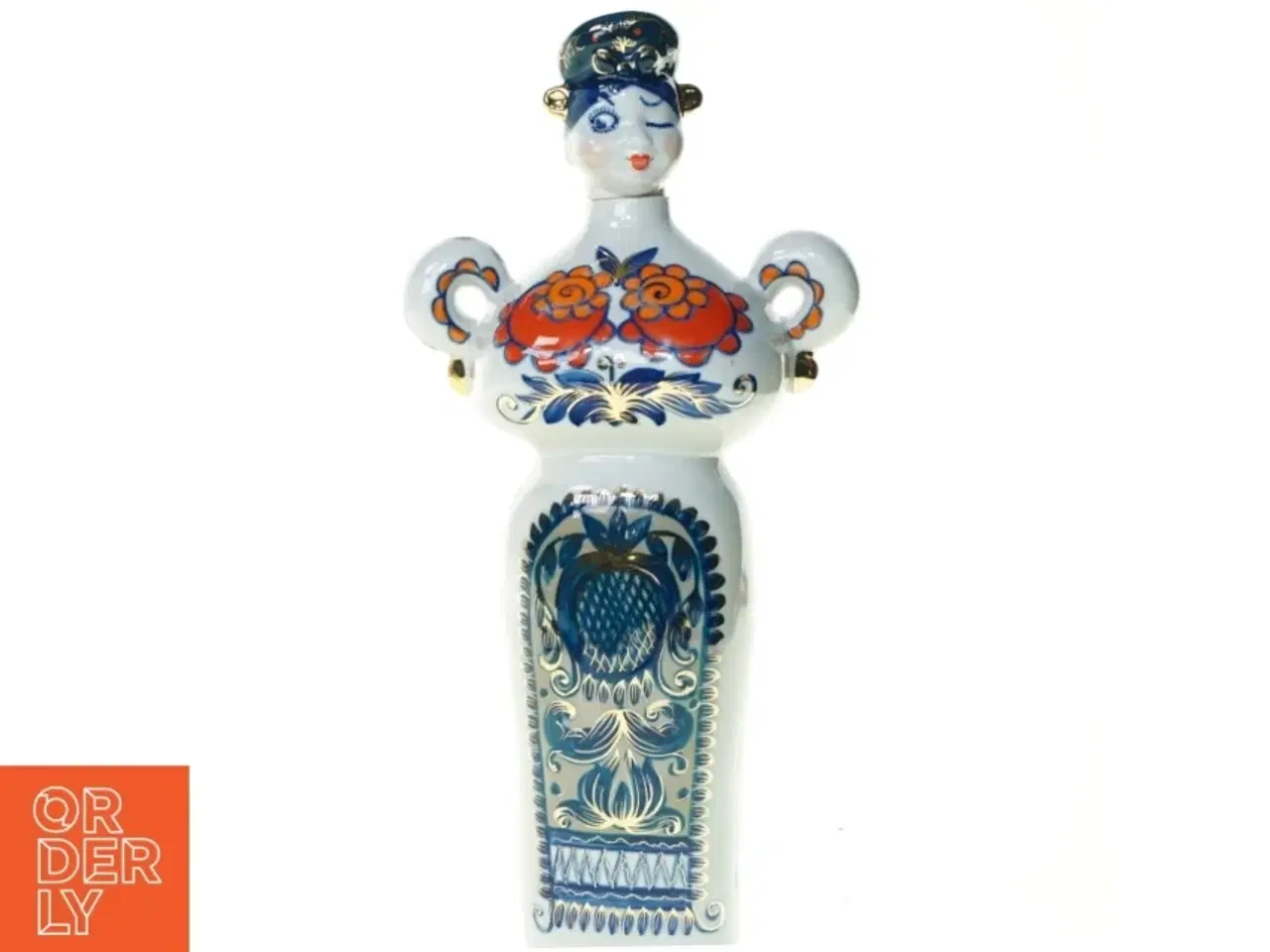 Billede 1 - Russisk porcelæn flaske i dame-facon (str. 32 x 8 x 16 cm)