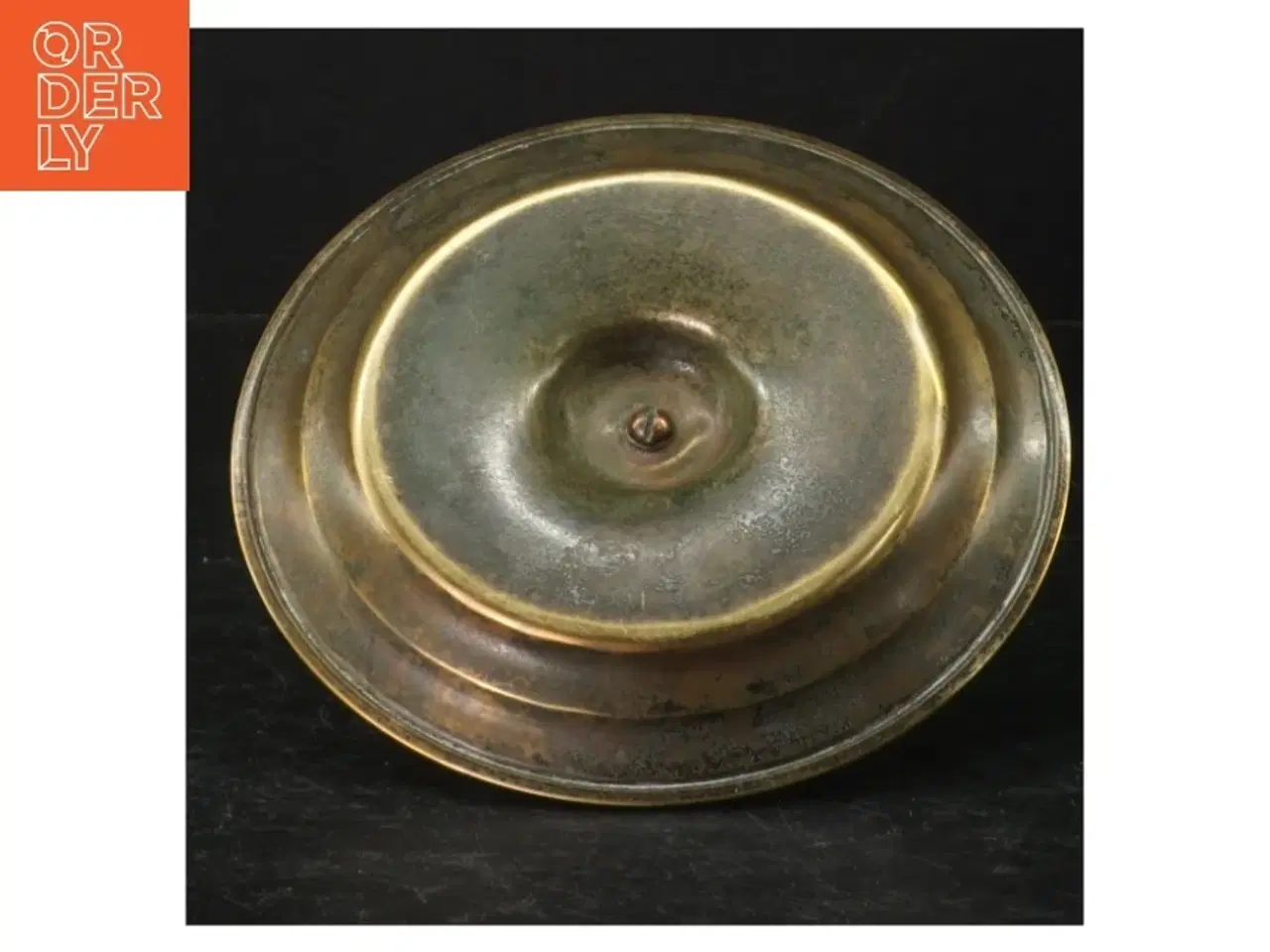 Billede 2 - Art Deco Messing Fad med Fisk (str. Ø. 16 cm)