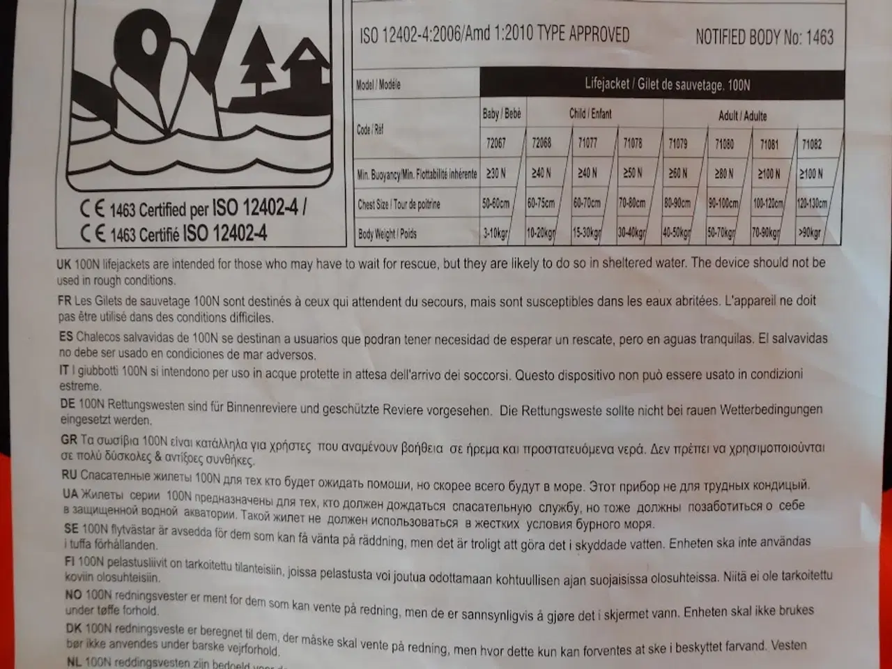 Billede 4 - Lalizas Lifejacket 100N orange voksen redningsvest