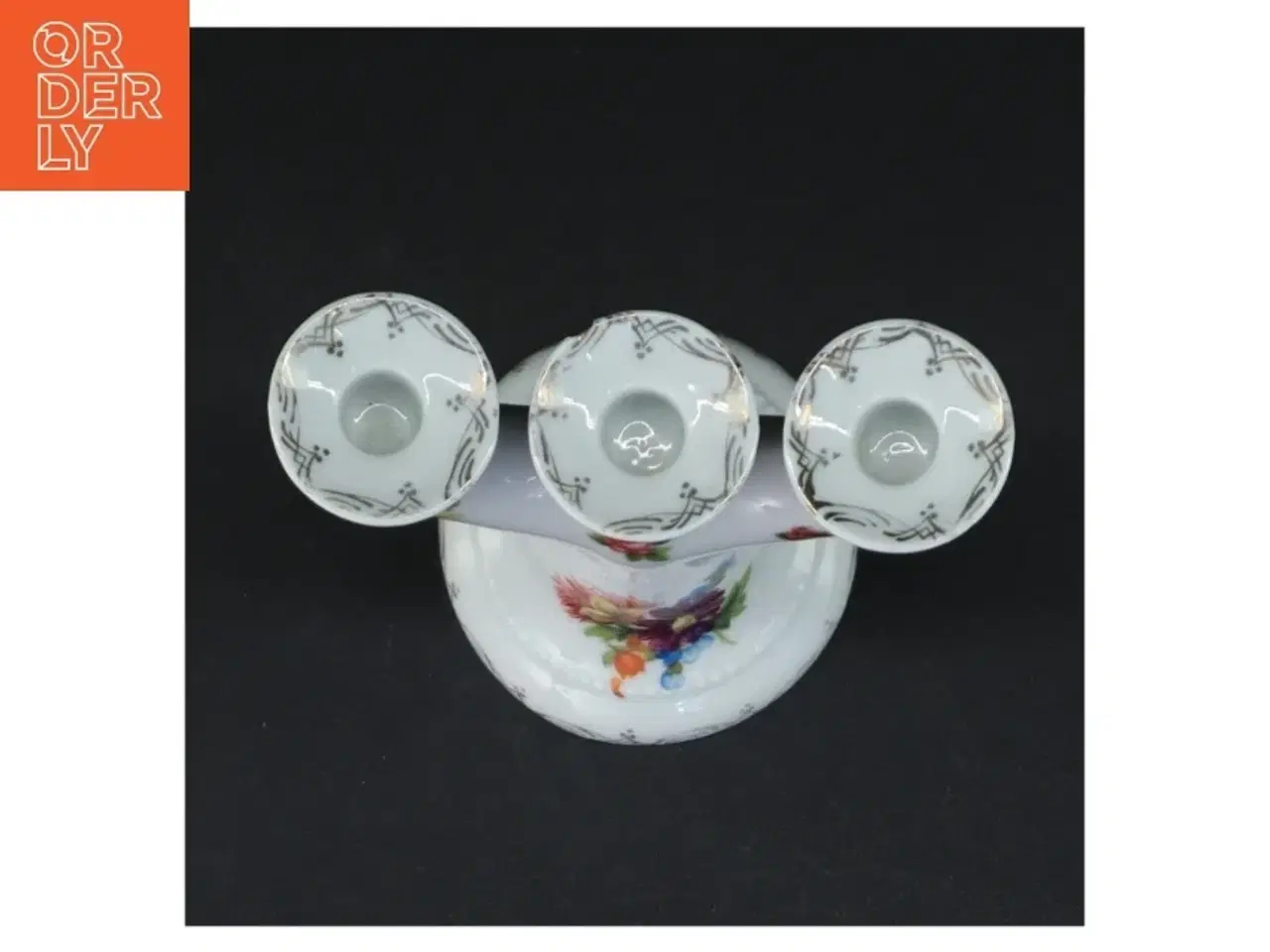 Billede 2 - Porcelænstage til tre lys (str. 13,5 x 12 x 8 cm)