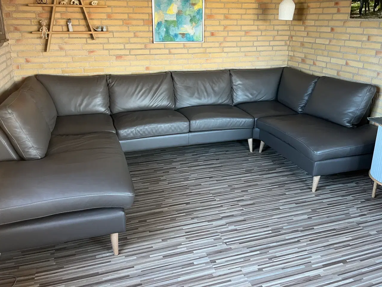 Billede 5 - U-sofa i læder 