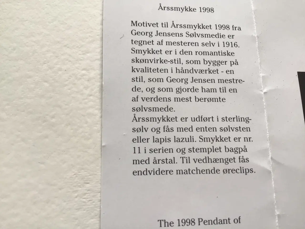 Billede 3 - Georg Jensen årssmykke 1998