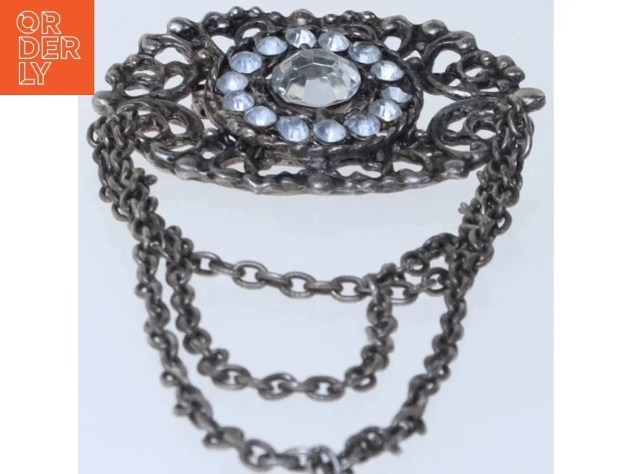 Billede 3 - Vintage broche med kæde (str. 5,5 cm)