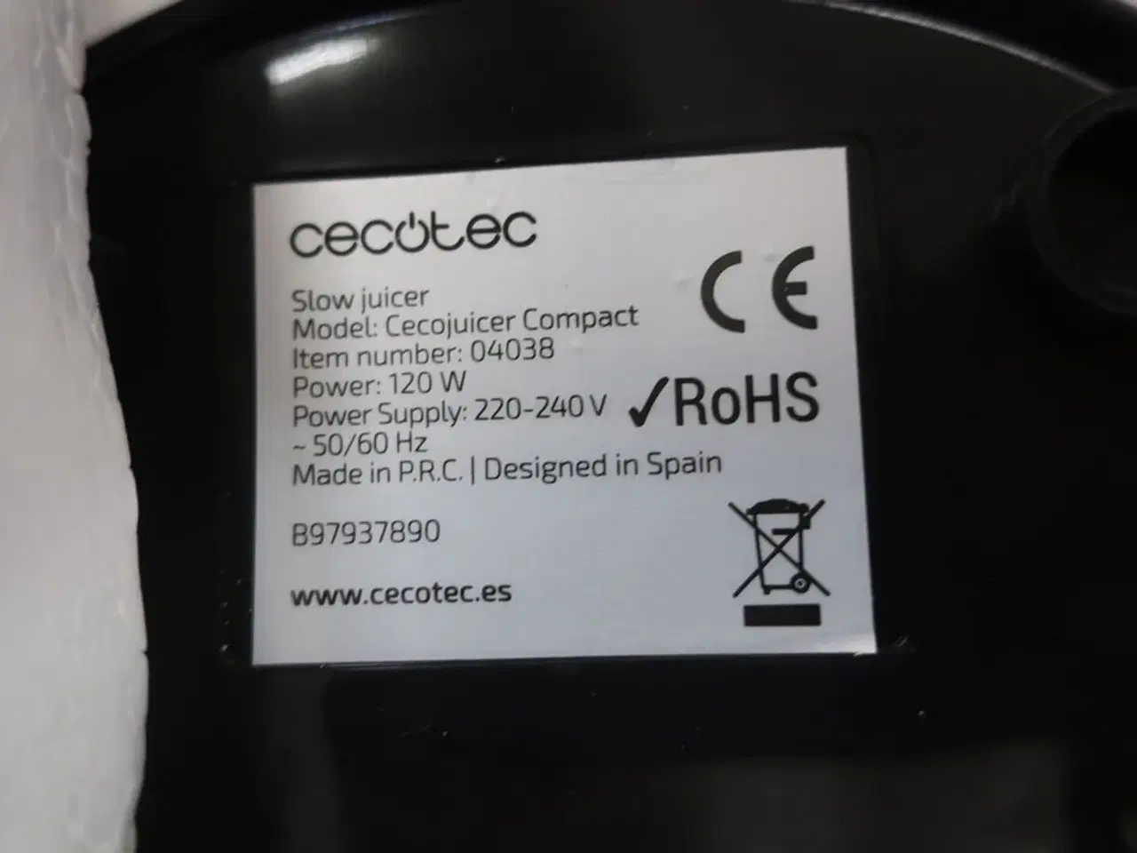 Billede 2 - Juicer CECOTEC Cecojuicer Compact 04038