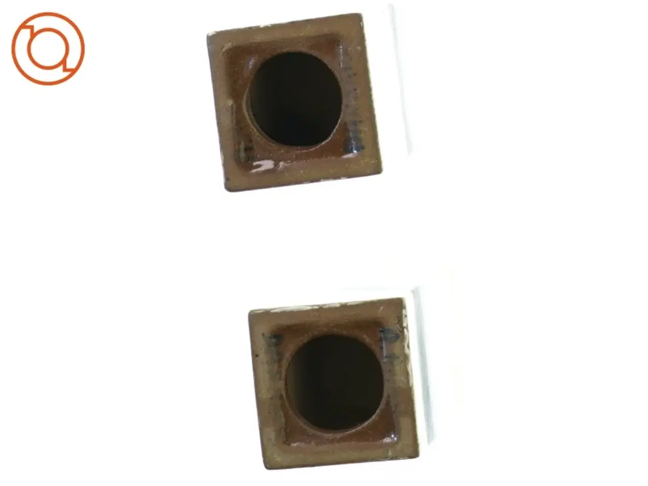 Billede 2 - 2 Ældre Keramik Fyrfadslys Lysestager (str. 9 x 6 cm)