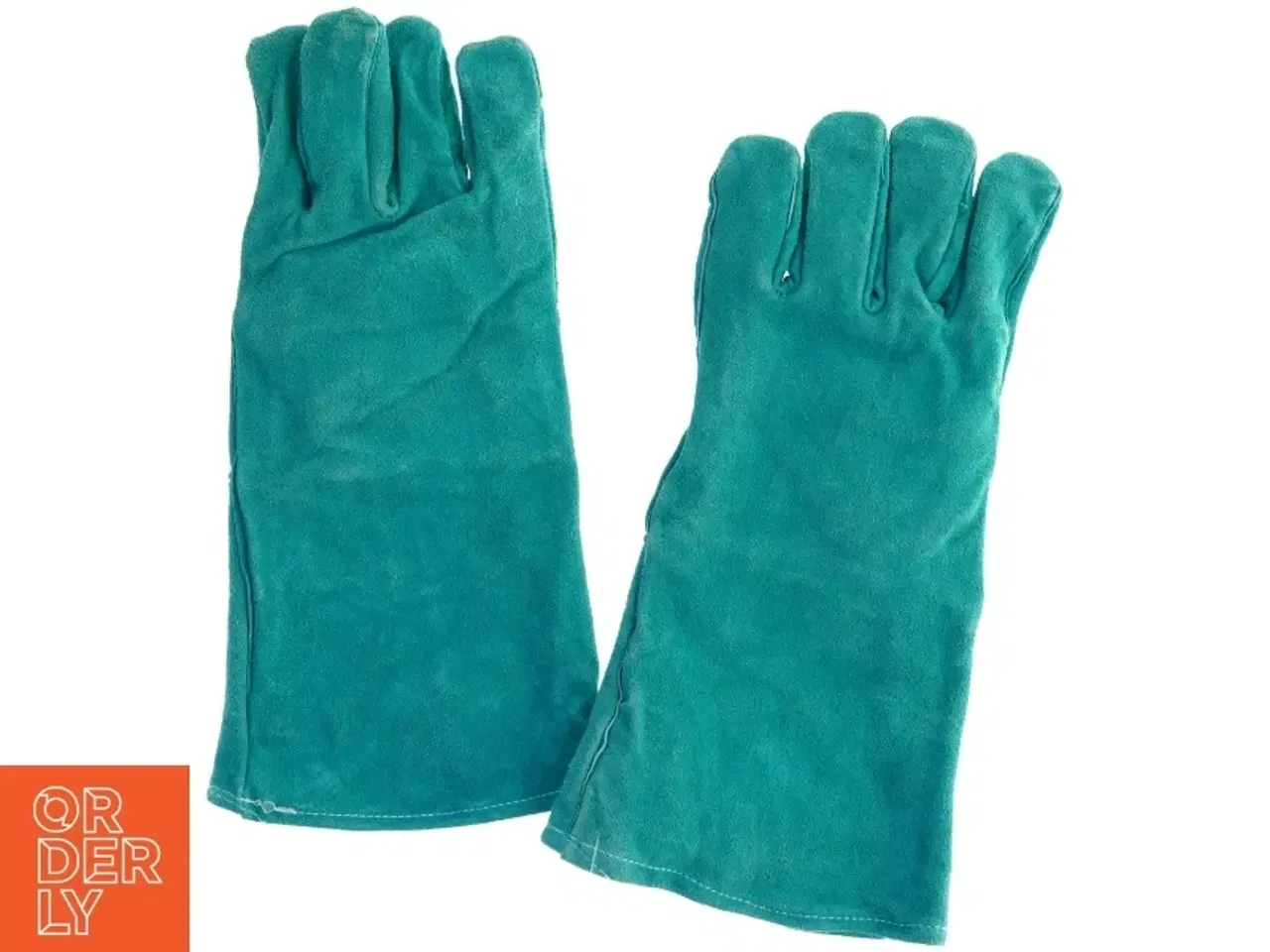Billede 2 - Grønne varmeisolerende Grill handsker i Ruskind (str. 33 x 17 cm)