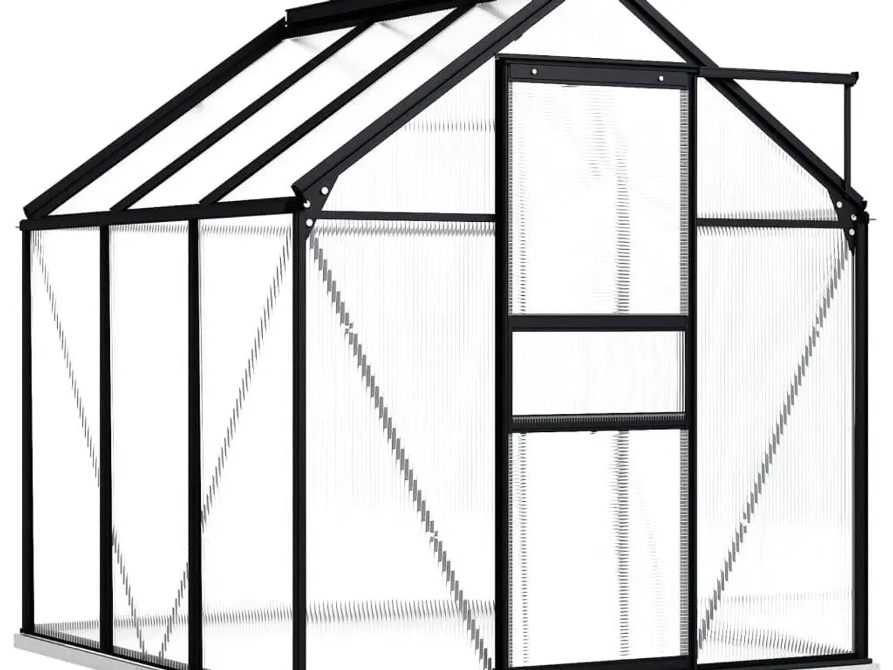 Billede 2 - Drivhus med fundamentramme 3,61 m² aluminium antracitgrå