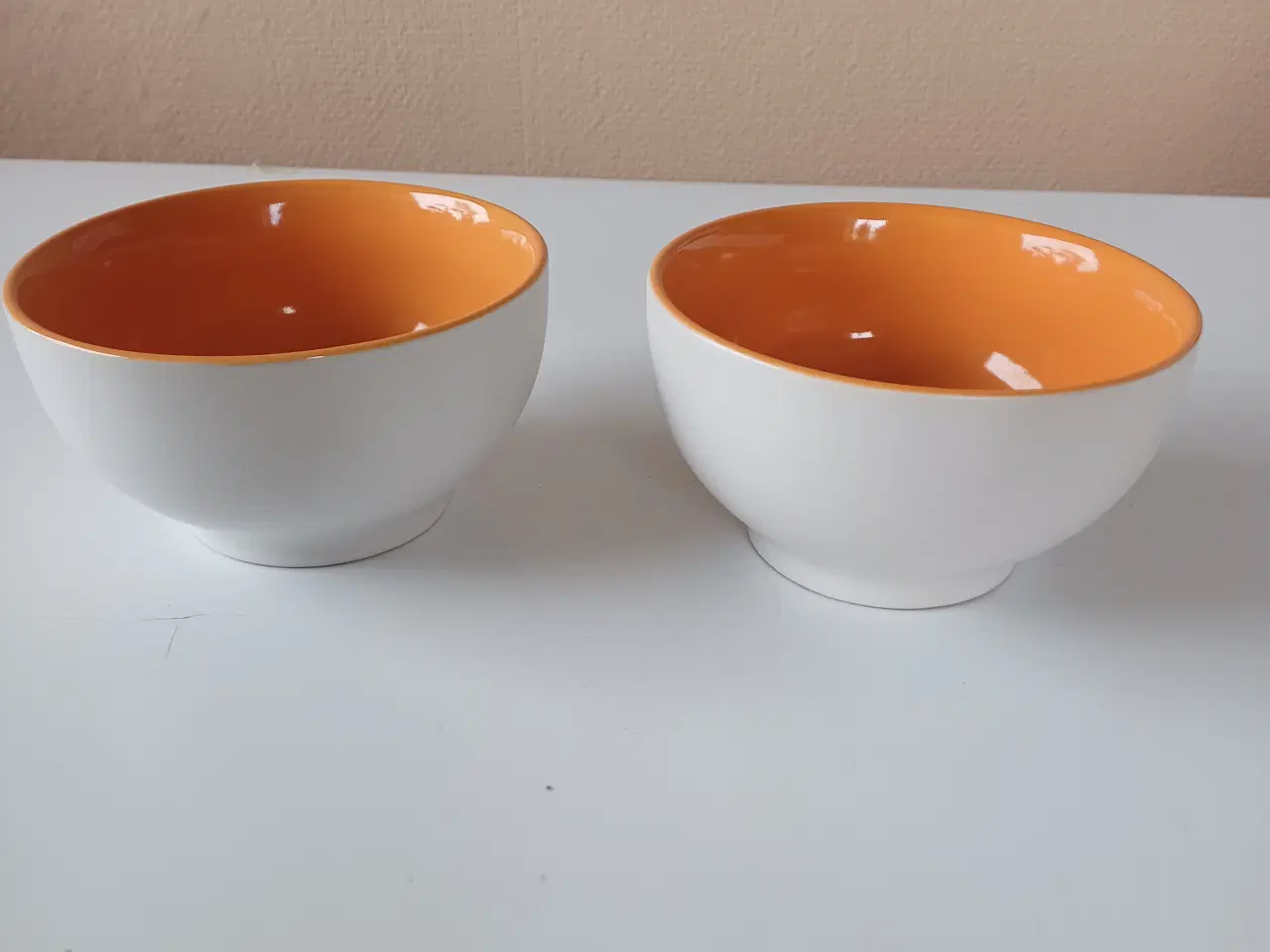 Billede 1 - Keramikskåle sæt i Orange / White