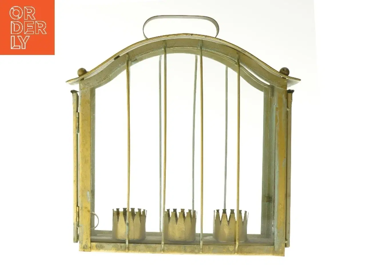 Billede 1 - Vintage lanterne med håndtag (str. 25x25x9 cm)