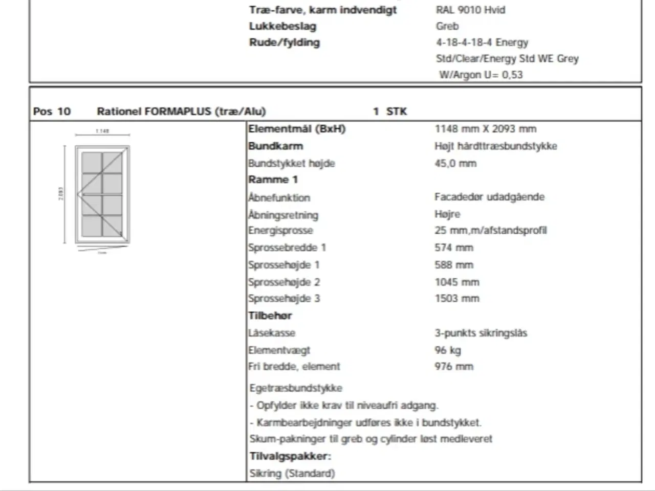 Billede 5 - Facadedør Rationel 114.8x209.3