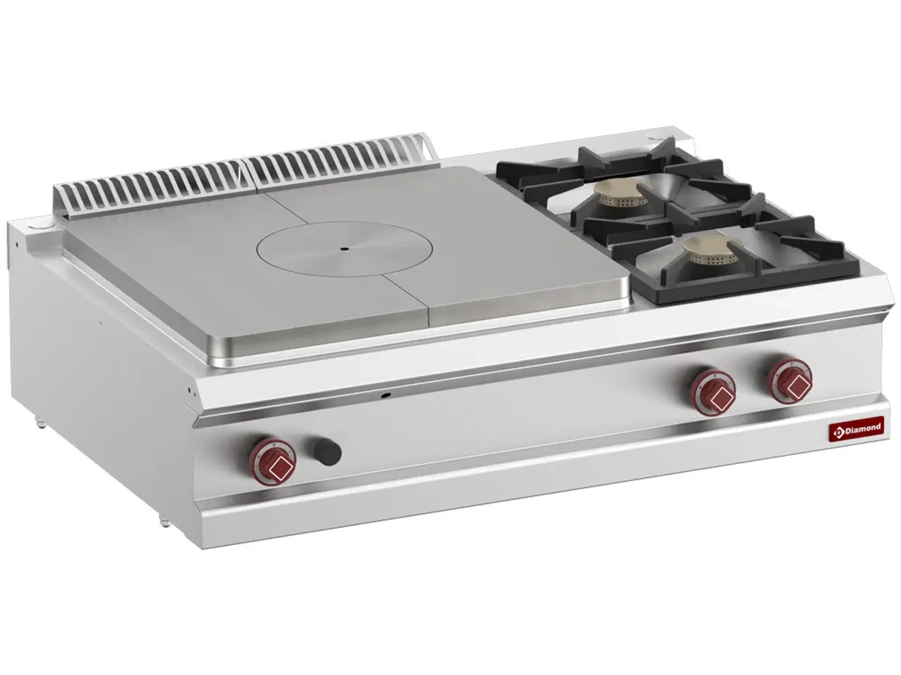 Billede 1 - Gaskomfur 2 blus (2x 7kW) & Glødeplade (10 kW)