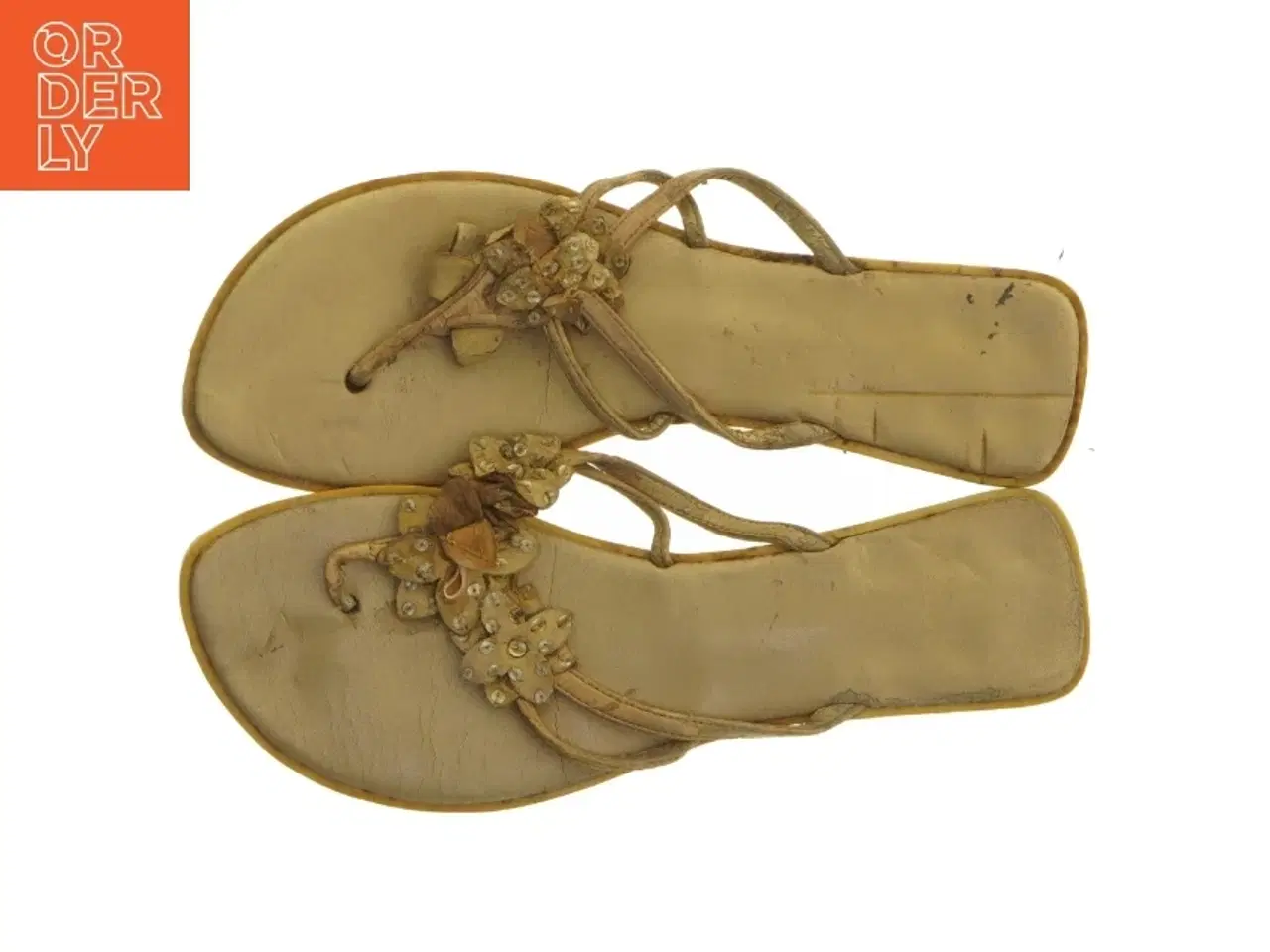 Billede 4 - Brune sandaler med blomsterpynt (str. Længde, 27 cm)