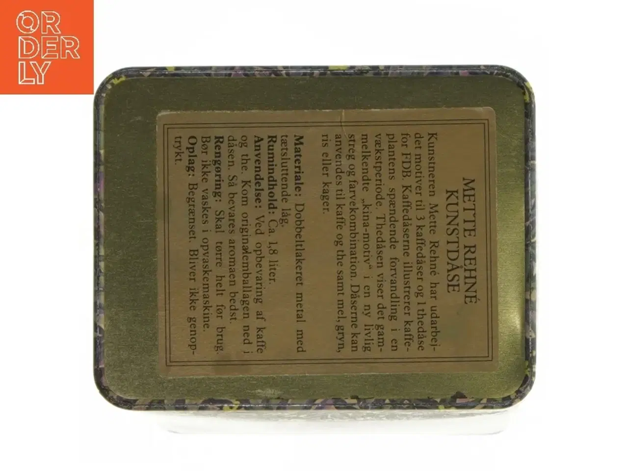 Billede 7 - Dekoreret metalbeholder fra Mette Rehné (str. 21x11x9 cm)