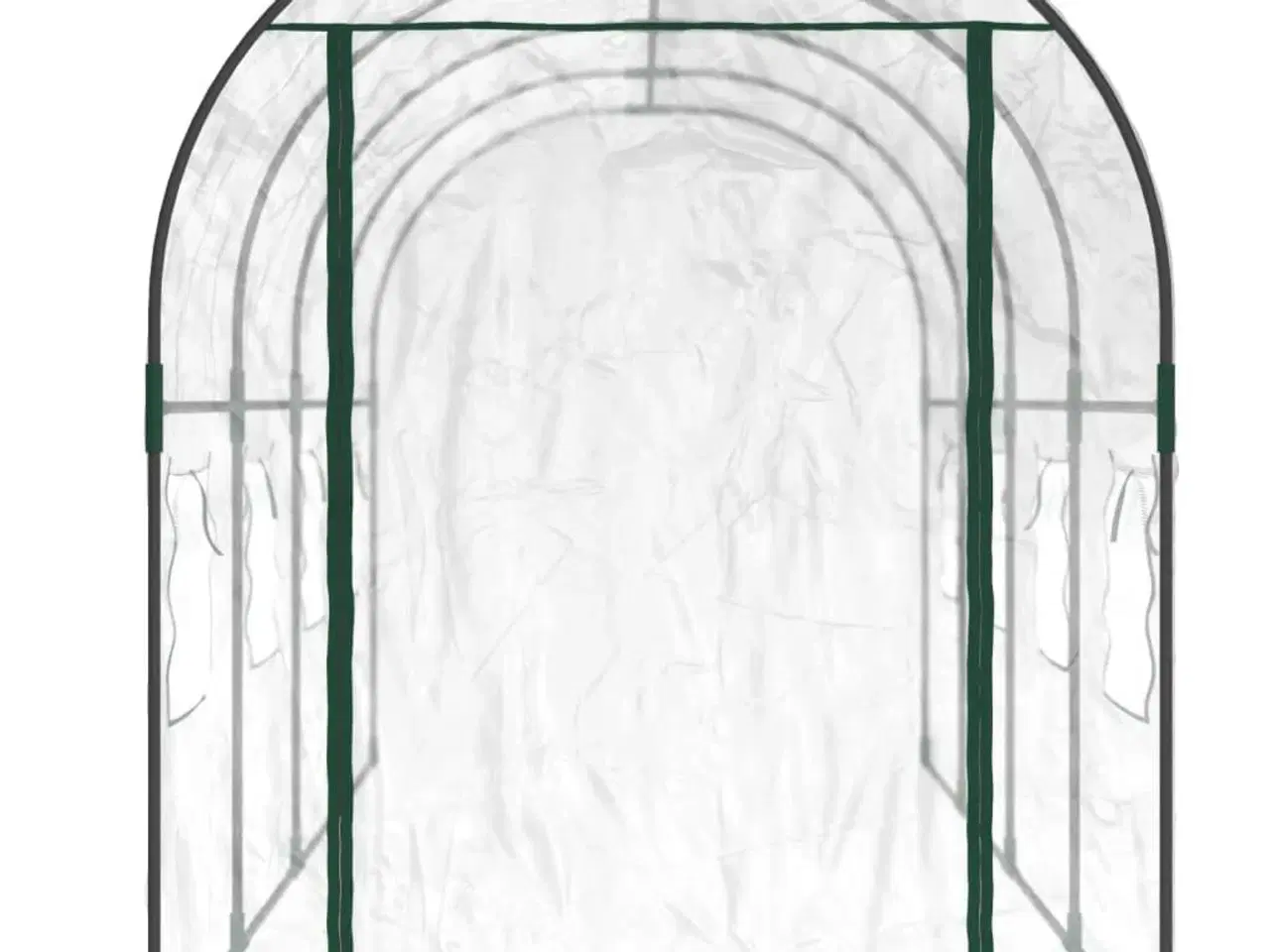 Billede 3 - Drivhus 160x400x190 cm PVC og pulverlakeret stål transparent