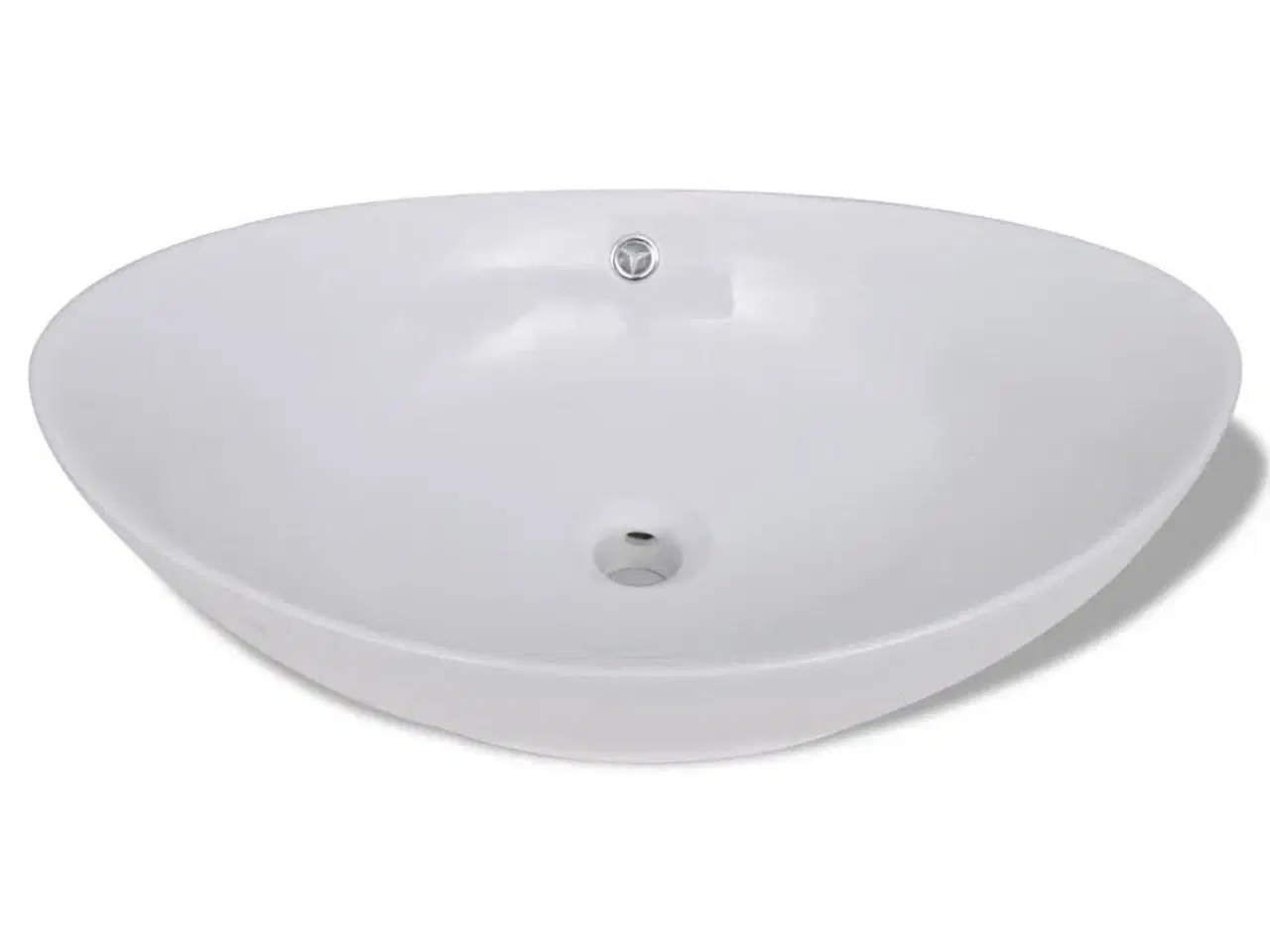 Billede 3 - Håndvask keramisk oval med overløb 59 x 38,5 cm