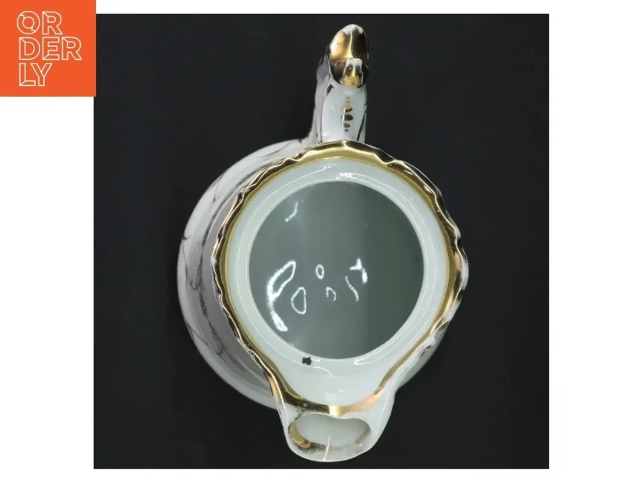 Billede 5 - Porcelænskande med gulddetaljer (str. 24,5 cm)