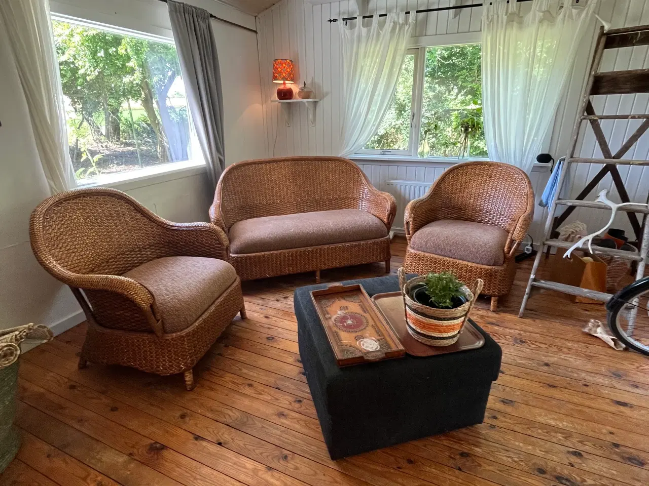 Billede 3 - Sofa + 2 stole i ægte orientalsk træflet (rattan)