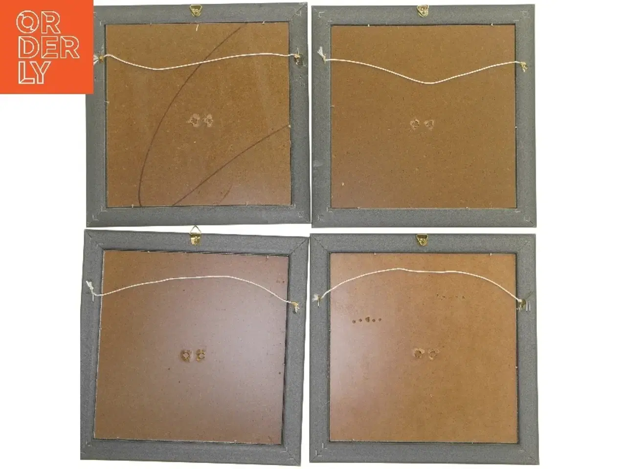 Billede 2 - Fire indrammede billeder (str. 4 stk 24,5x24,5 cm)