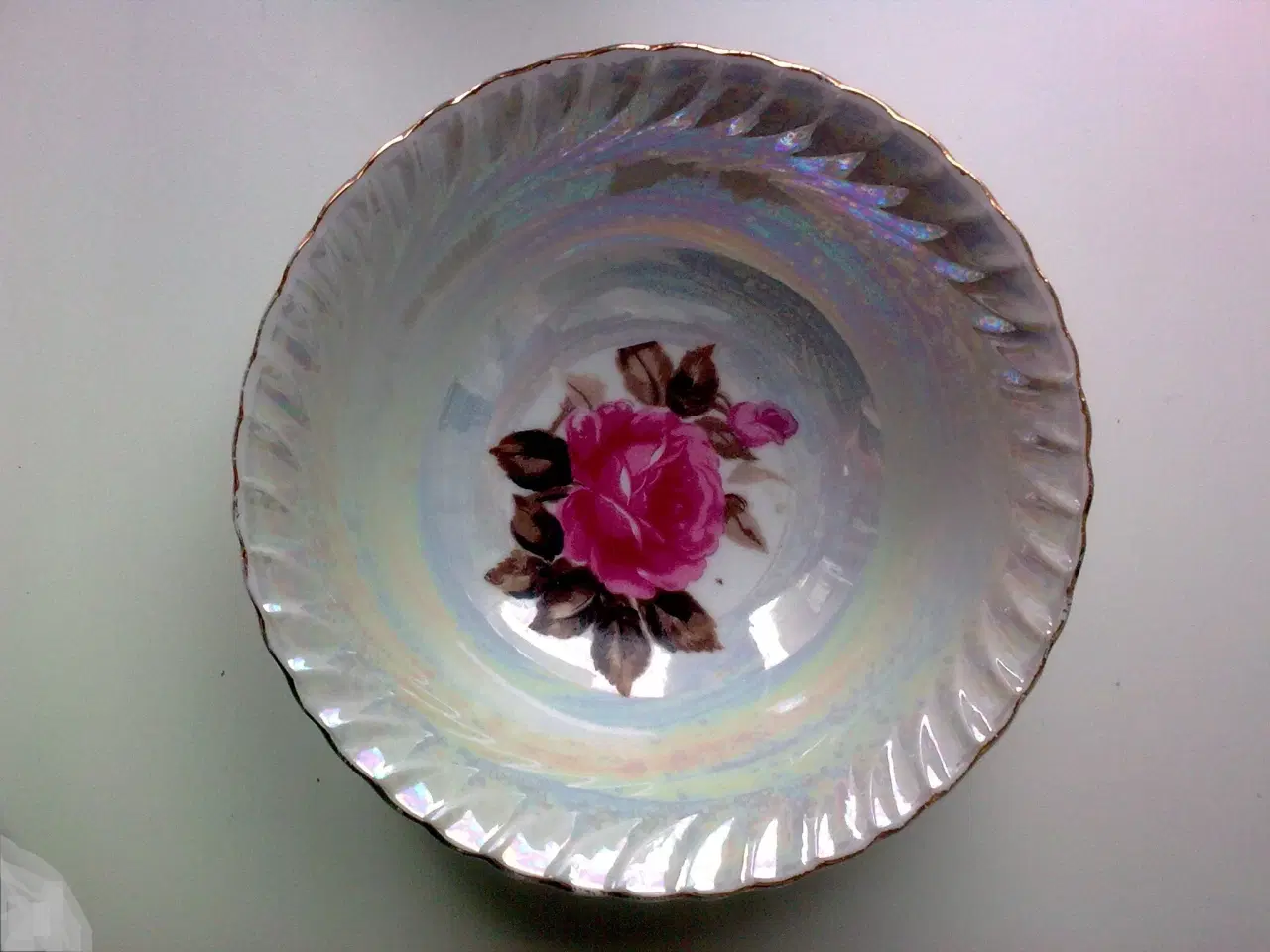 Billede 8 - Perlemor pink gul kurv m guld el rose skål SOLO