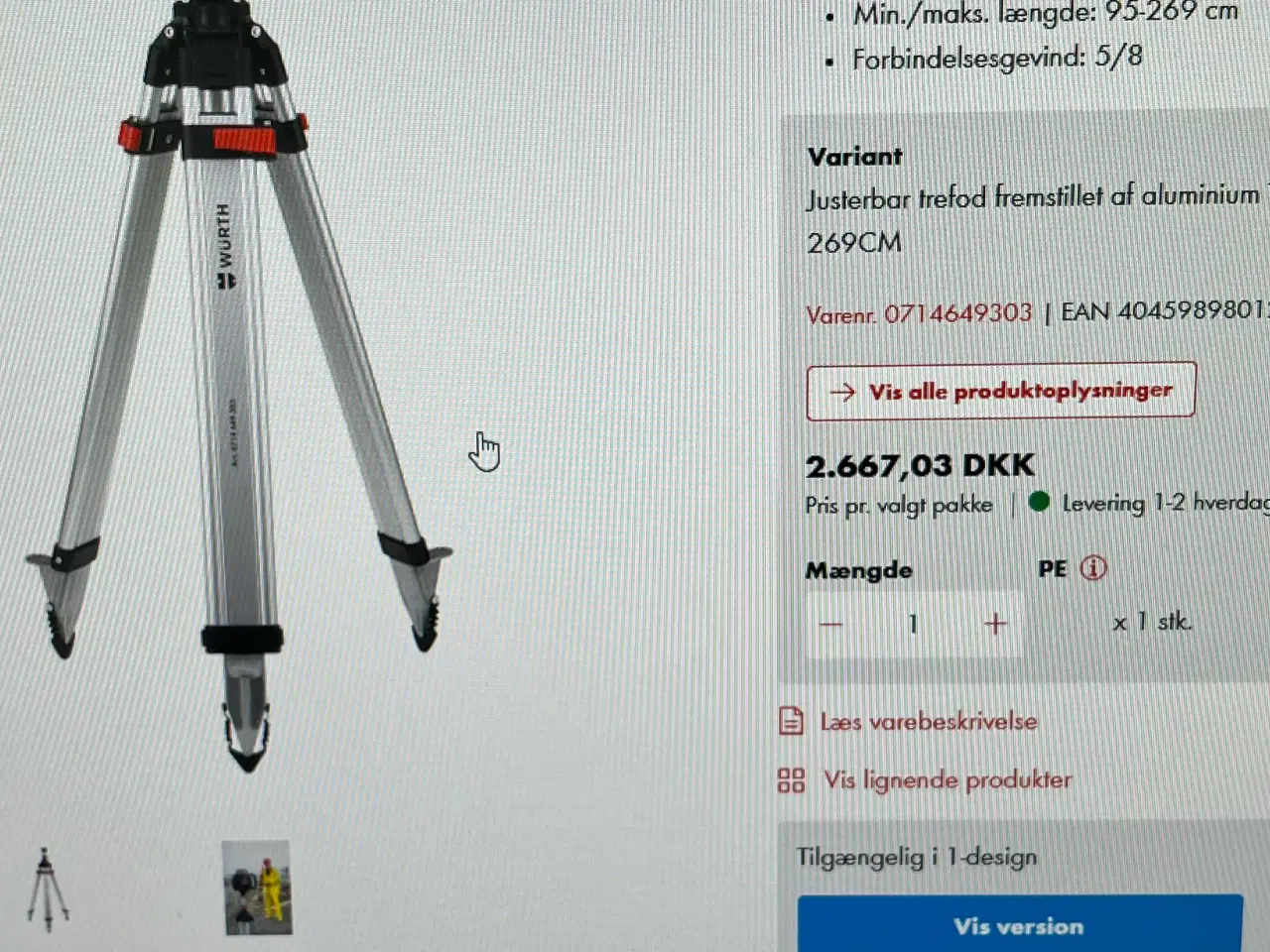 Billede 2 - Roter laser med treben