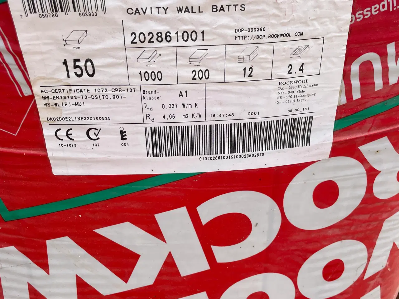 Billede 2 - ROCKWOOL ISOLERING MURBATTS 100mm/150mm