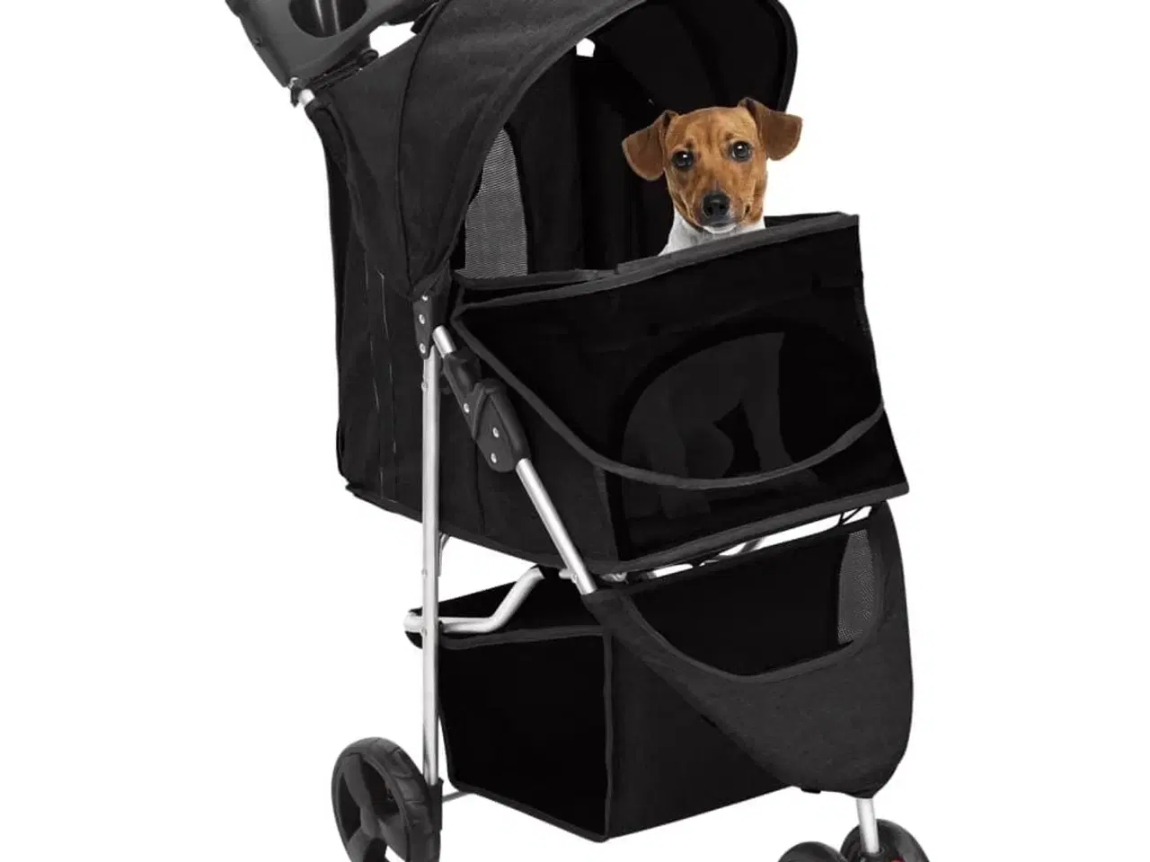 Billede 2 - Foldbar hundeklapvogn 80x46x98 cm oxfordstof sort