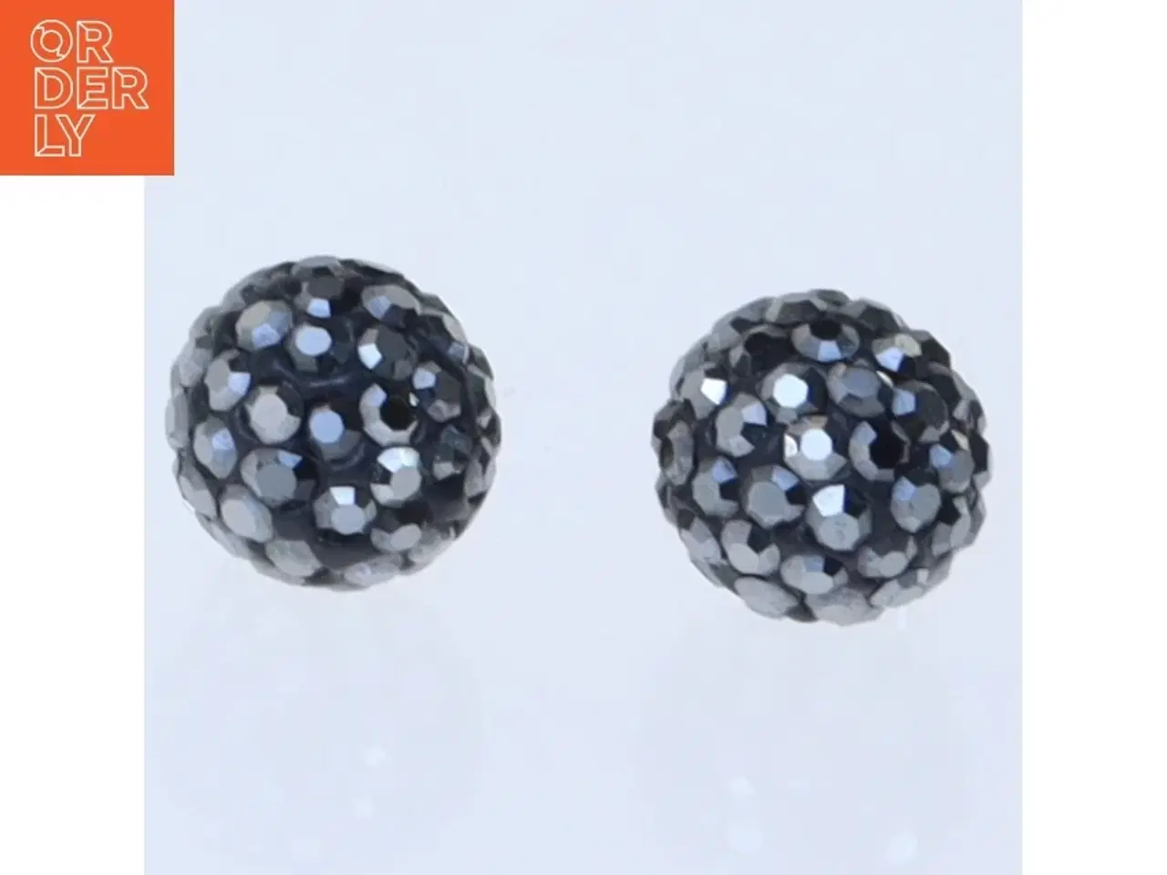 Billede 2 - Sølv ørestikker med krystal perler (str. 20 mm)