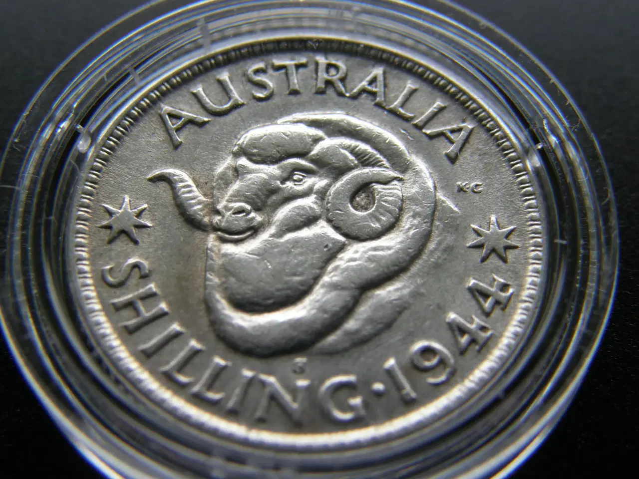 Billede 1 - Australien  1 Shilling sølv 1944 S  KM#39.