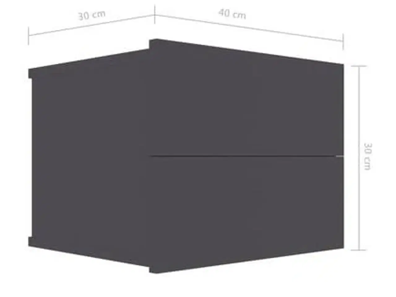 Billede 2 - Sengeskabe 2 stk. 40x30x30 cm spånplade grå