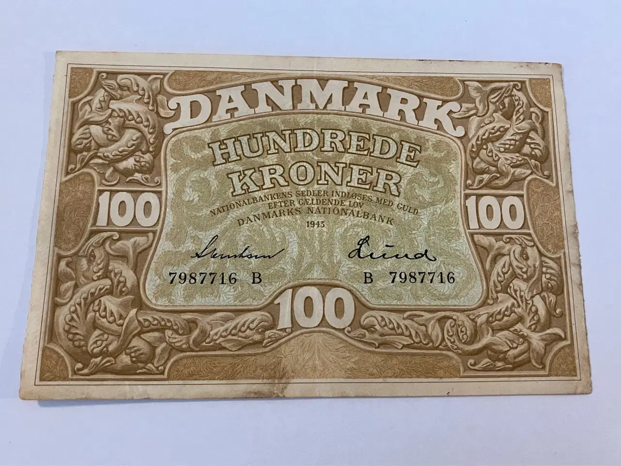 Billede 1 - 100 Kroner 1943 B Danmark