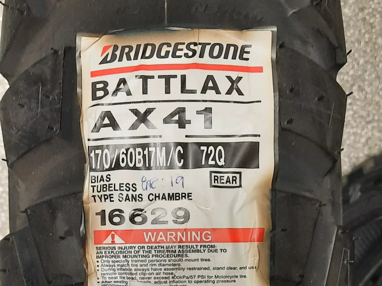 Billede 1 - 170/60-17 Bridgestone AX41R
