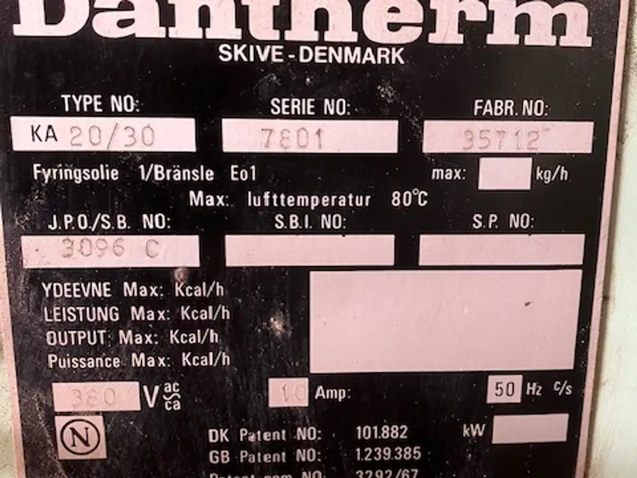 Billede 2 - DanTherm oliefyr/ olie  kaloriferefyr med skorsten