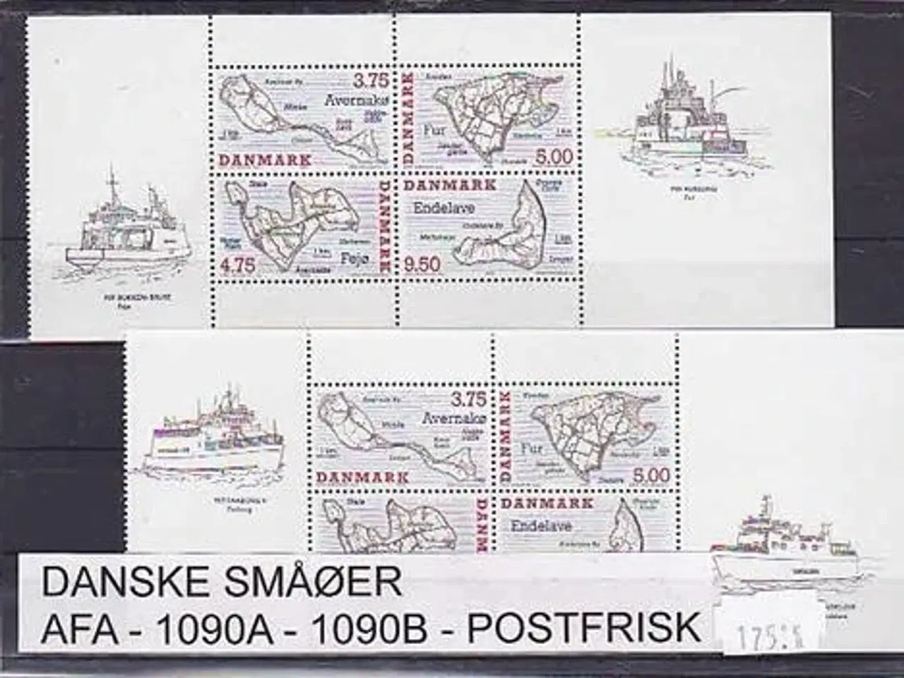 Billede 1 - Danske Småøer AFA 1090A -1090B Postfrisk