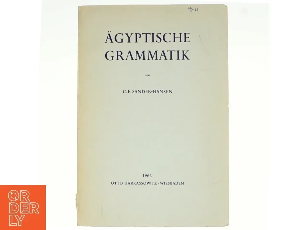 Billede 1 - &#196;gyptische Grammatik af C.E. Sander-Hansen (bog)