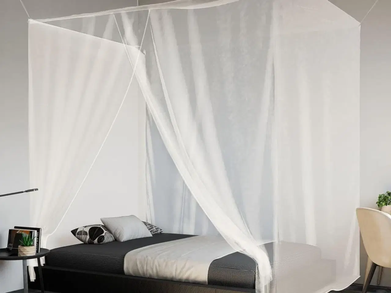 Billede 1 - Hængende myggenet 220x180x180 cm trådnet hvid