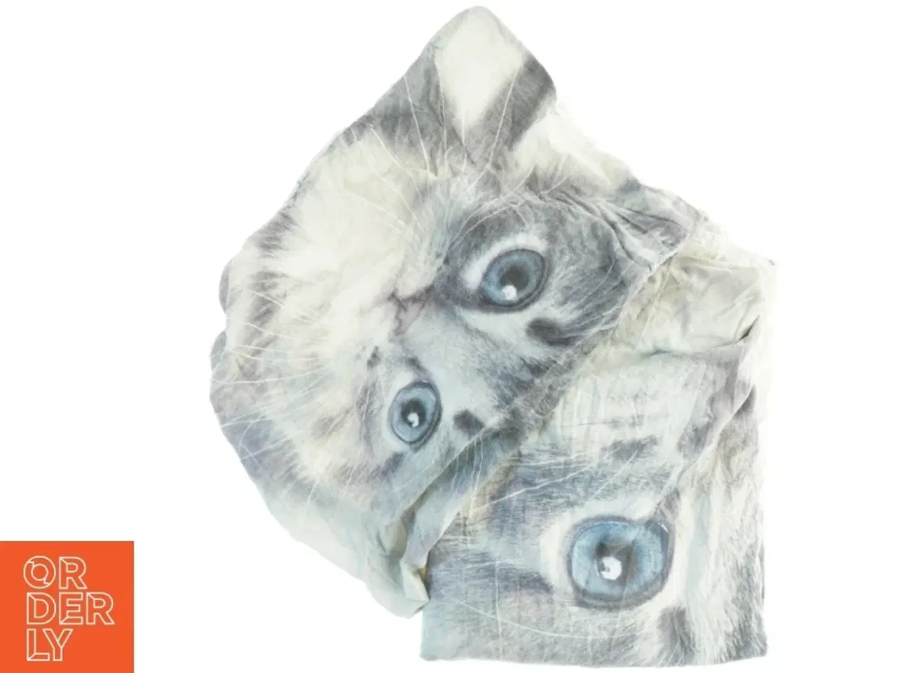 Billede 1 - Sengesæt med katteprint (str. 130 x 176 cm og 55 x 51 cm)